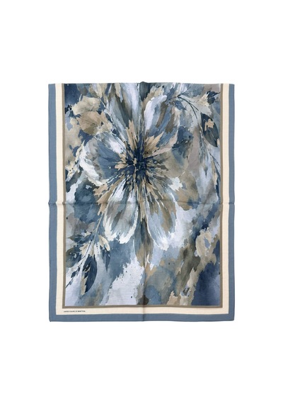 Benetton Desenli Fiore Şal - 1043 - Mavi