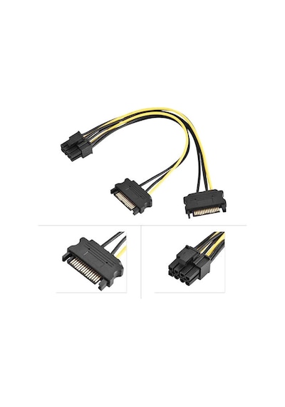 Vga Power Kablo 2X Sata To 8 Pin 6+2 Pci-Ex Ekran Kartı Kablosu
