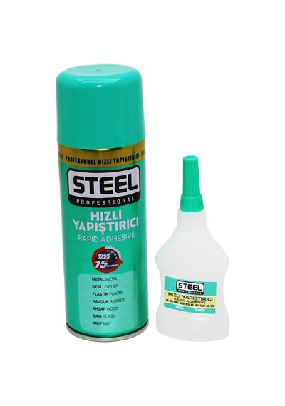 Steel Ck-5418 Hızlı Yapıştırıcı 400ml+70gr Brüt Mdf-ahşap-metal-deri-kauçuk-plastik-cam