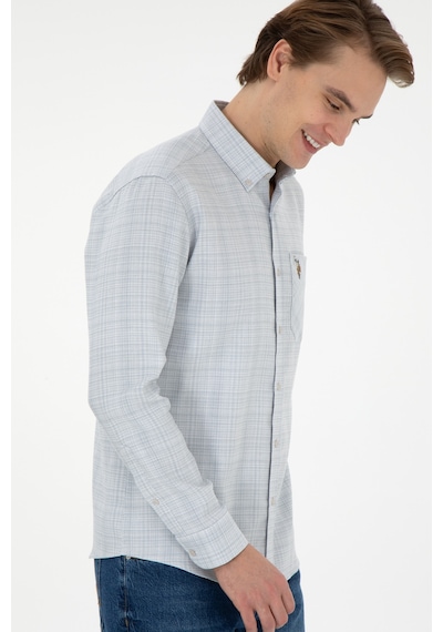 U.s. Polo Assn. Erkek Taş Gömlek Desenli 50291392-vr049 Taş