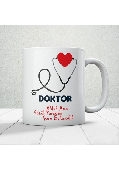 14 Mart Tıp Bayramı Doktor Olduk Ama Gönül Yarasına Çare Bulamadık Baskılı Kupa Bardak Beyaz
