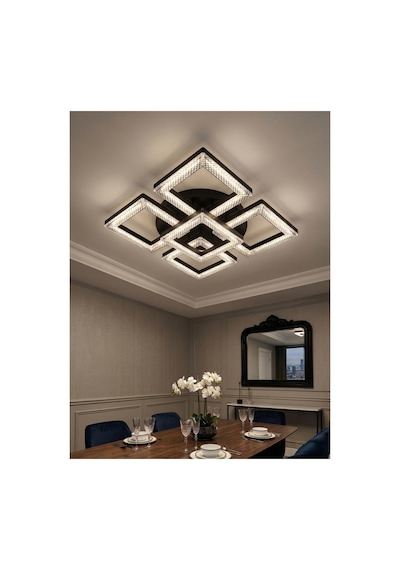 LumiaLighting Yakamoz Model 5"li Kumandalı Siyah 3 Renk Modu Ledli Modern Tavana Sıfır Salon Mutfak Çocuk Yatak Odası Led Avize