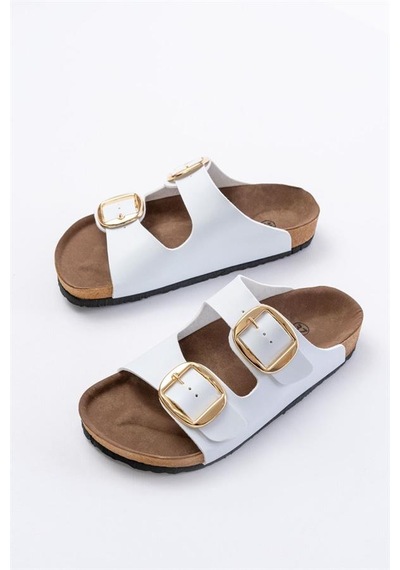 Alemdarshop P-101 Beyaz Günlük Birkenstock Kadın Terlik