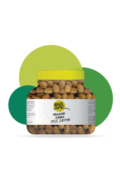 Organik Yeşil Kırma Zeytin 1200 G - 2025 Hasatı