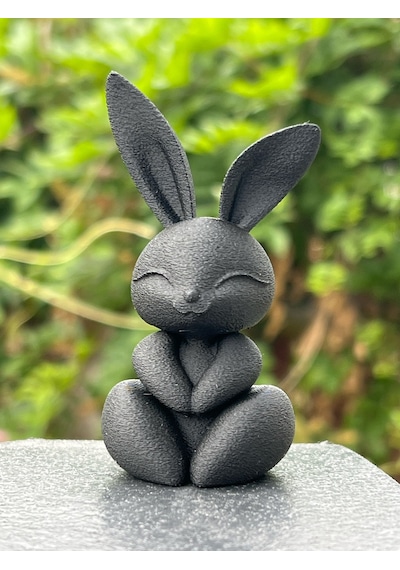 Modern Tavşan Heykeli Hediyelik Masaüstü Natural Malzeme Dekoru 14cm