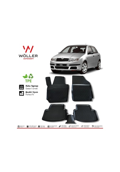 Skoda Fabia Paspas 1999 2007 Arası 3D Havuzlu Wöller Paspas
