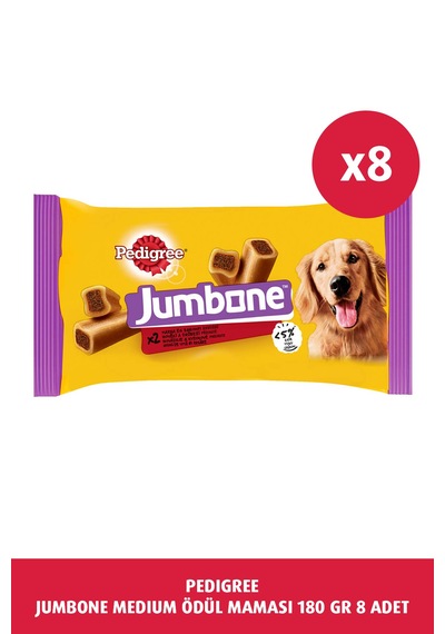 Pedigree Jumbone Sığır Etli Ödül Maması 8 x 180 G
