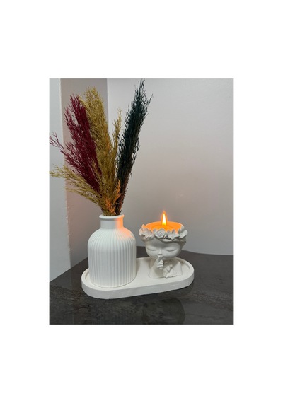 Çiçek Kız Dekoratif Set Beyaz