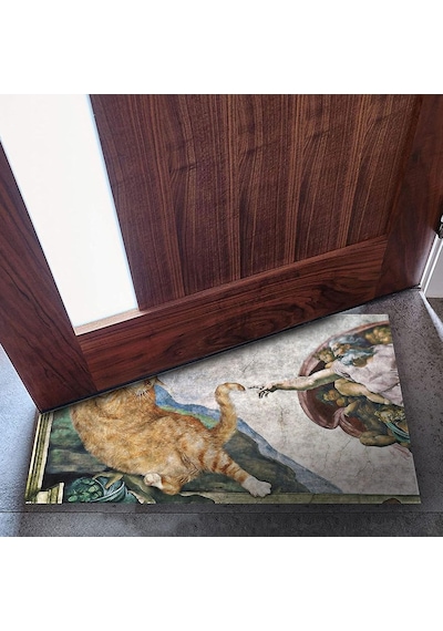 Monnhein Kedi Köpek Komik Tasarımlı Dekoratif Kapı Önü Paspas, Dış Mekan/ev İçi/banyo/mutfak/yatak Odası/giri Genel