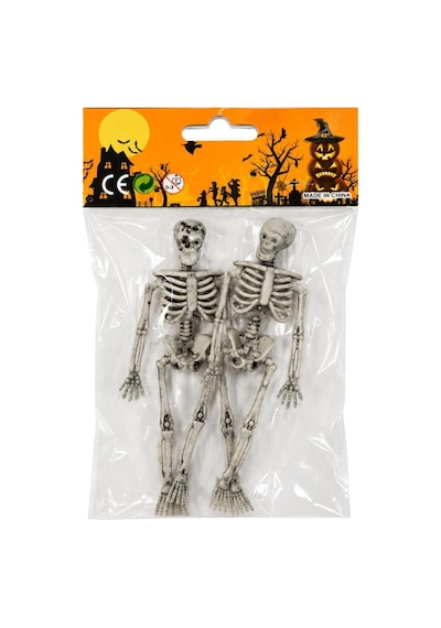 Halloween Cadılar Bayramı 15 Cm 2'li İskelet Dekor Seti Hareketli Eskitme Görünümlü Süs
