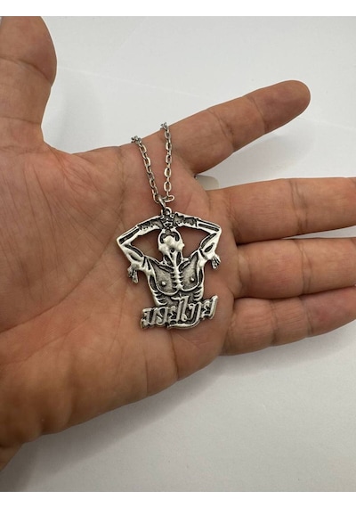 Kasların Gücü Vücut Geliştirme Figürlü Unisex Kolye 60 Cm Zincirli Çok renkli