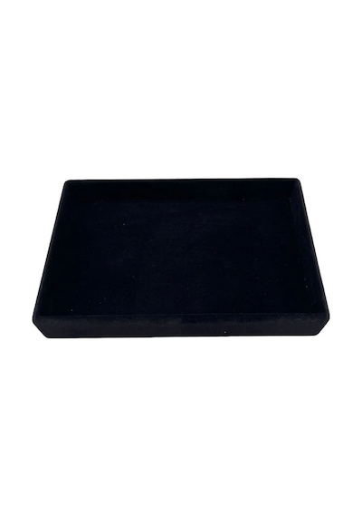 Küçük Boy Süet Kumaş Siyah Renk 22/14 Cm Servis Tablası Çok Renkli