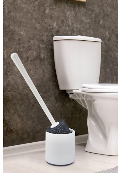 Silikon Başlıklı Klozet Fırça Takımı Yuvarlak, Klozet Banyo Wc Tuvalet Temizlik Fırça Seti Renkli