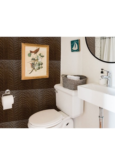 3 Boyutlu Duvar Paneli Kabartmalı Kılçık Desen Pvc 41x41 Cm/ 6 Adet /1 M² Teak