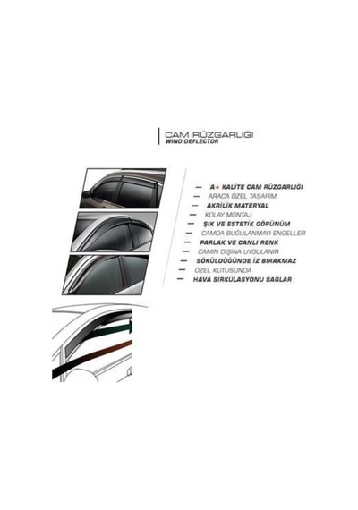 Fıat Albea Palıo 2002-2012 Modeller İçin Cam Rüzgarlığı Mugen 4 Parça 1.sınıf Kalite