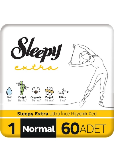 Sleepy Extra Ultra İnce Hijyenik Ped Normal 60 Adet Ped