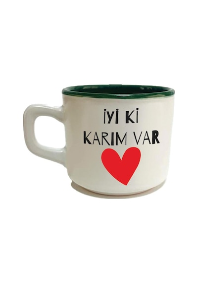 İyi Ki Karım Var Baskılı Yeşil Venüs Sevgililer Günü Kupası