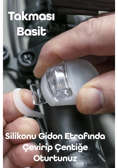 2li Bisiklet Gidon Işığı 3 Modlu Flaşörlü Çakarlı Su Geçirmez Led Fener Ön-arka Mavi-siyah 3781 Mavi - Siyah