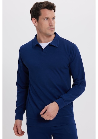 Tudors Erkek Relax Fit Rahat Kesim Polo V Yaka Açık Lacivert Sweatshirt-41925 Açık Lacivert Tudors Erkek Relax Fit Rahat Kesim Polo V Yaka Açık Lacivert Sweatshirt-41925 Açık Lacivert