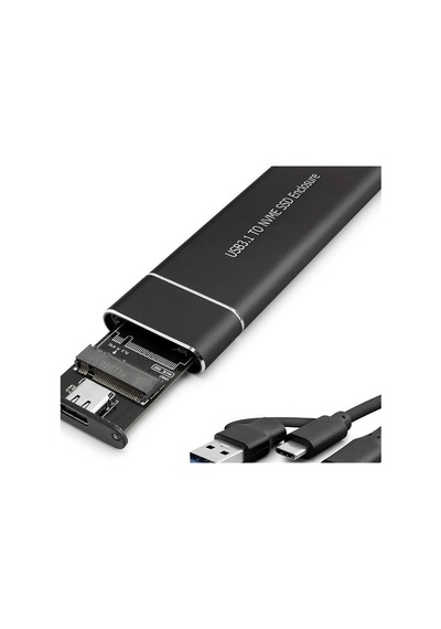 Ssd Kutu Type-c3.1 + Usb3.0 Nvme M2 Chıp Jms583 Siyah Hdx1768 Evimdeyokyok