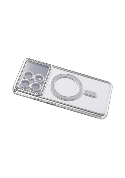 Xiaomi Poco X6 Pro Uyumlu Joke Simli Magneticsafe Kılıf - Gümüş