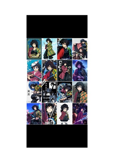 Demon Slayer Giyu Tomioka Karakter Özel Seri Tasarım 16' L Fotokart Seti