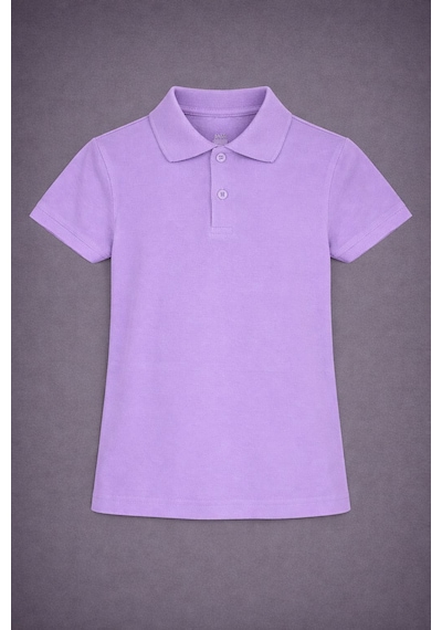Polo Yaka Kısa Kol Tshirt Lila
