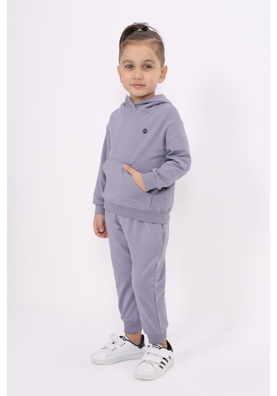 Toontoy Kids Toontoy Erkek Çocuk Relax Fit Kapüşonlu Cepli Hafif Düşük Omuz Baskılı Sweatshirt - 2 İplik Koyu Gri
