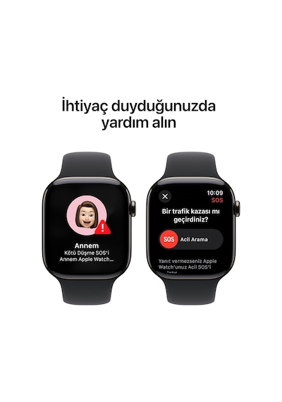 Apple Watch Series 10 GPS + Cellular 46 MM Titanyum Kasa Spor Kordon S/M Akıllı Saat (Apple Türkiye Garantili)