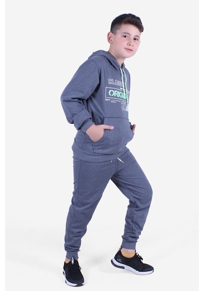 Fyk Kids Kanguru Cep Detaylı Kapşonlu Erkek Çocuk Takım Füme