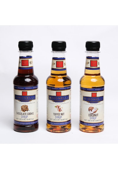 Aromalı Şurup Seti 3x250 Ml Kahve Ve Kokteyl Şurubu Karamel, Beyaz Çikolata Ve Vanilya Aromalı Diğer