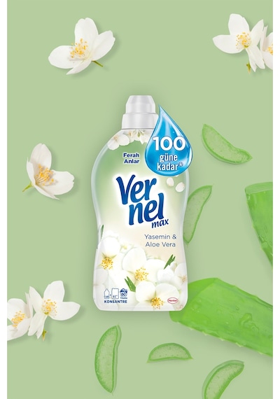 Vernel Max Konsantre Çamaşır Yumuşatıcısı Yasemin & Aloe Vera 1440 ML