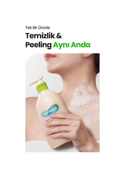 Kuru Ciltler İçin Peeling Etkisi Sunan Tanecikli Nemlendirici Duş Jeli Derma:b Fresh Scrub Body Wash