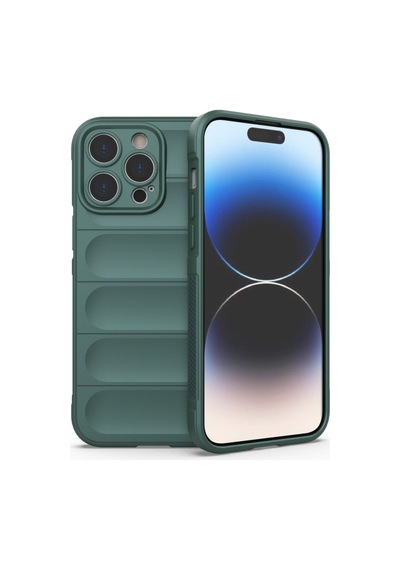 Apple Uyumlu iPhone 14 Pro Kılıf Elde Tutma Kolaylıkla Kaydırmaz Kenar Line Dizayn Optietnik Kapak Koyu Yeşil
