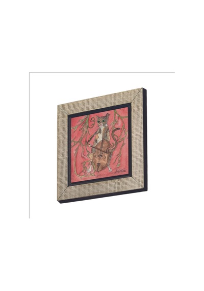 Çello Çalan Kedi Baskılı Mdf Magnet 7x7 82