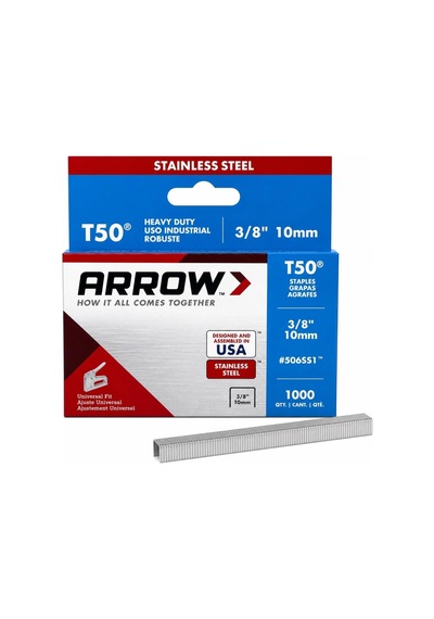 Fastener 506ss1 T50 Paslanmaz Çelik Zımba Teli, 1 Cm, 1000 Adet