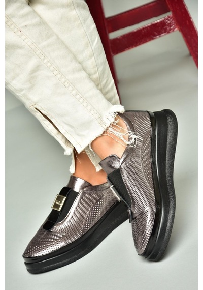 Fox Shoes U555130603 Platin Hakiki Deri Kadın Ayakkabı Platin-hakiki Deri Platin