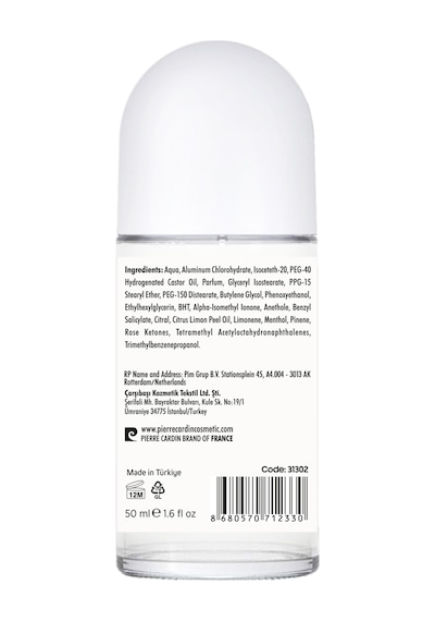 Pierre Cardin Roll-on Kadın Deodorant Ter Kokusu Leke Bırakmayan 48 Saat perspirant Koruma Pure Aura Saf Aura 50 Ml