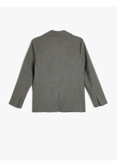 Koton Blazer Okul Ceketi Klasik Yaka Cep Detaylı Uzun Kollu Düğmeli Gri 5wkg20038aw Gri