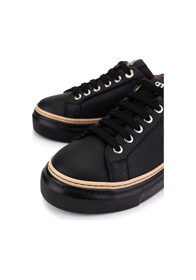 Tamer Tanca Kadın Hakiki Deri Siyah Floter Sneakers & Spor Ayakkabı 937 5022-09 Bn Ayk Y23 Sıyah Floter Siyah
