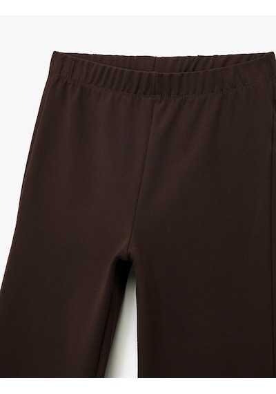Koton Beli Lastikli Basic İspanyol Paça Pantolon Kahverengi 6wkg40112ak Kahve