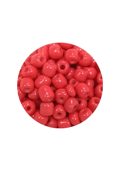 Dökme Cam Kum Boncuk Büyük Boy 6/0 4 Mm - 20 Gram - Açık Kırmızı - Bnc089