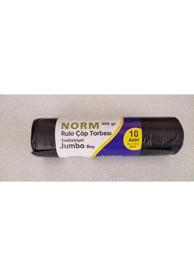 Norm Endüstriyel Jumbo Çöp Torbası Poşeti - 2 Kat - Siyah - 400 G