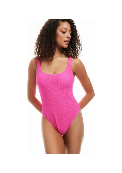 Koton Dokulu Mayo Slim Fit U Yaka Fuşya 4sak20114mm