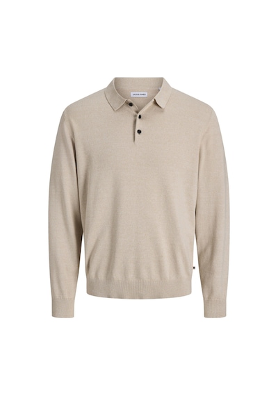 Jack & Jones Jjebasıc Knıt Ls Polo Sn Bej