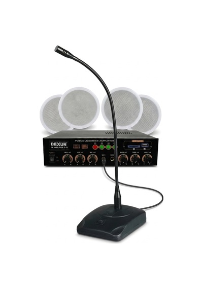 Cafe Ve Ofisler İçin Hazır Ses Paketi: 4'lü Tavan Hoparlör Mikrofon Ve Bluetooth Amfi Seti
