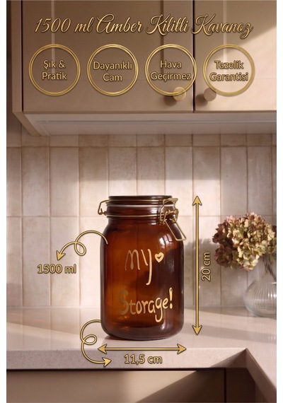 1500 Ml Kilitli Kapaklı Contalı Amber Cam Kavanoz Paslanmaz Çelik Mandallı Hava Geçirmez Saklama Kavanozu Kalın Cam Mutfak Erzak Kahve Çay Bakliyat Kuruyemiş Kavanozu 11,5x11,5x20 Cm Kahverengi Kahverengi 1500 Ml Kilitli Kapaklı Contalı Amber Cam Kavanoz Paslanmaz Çelik Mandallı Hava Geçirmez Saklama Kavanozu Kalın Cam Mutfak Erzak Kahve Çay Bakliyat Kuruyemiş Kavanozu 11,5x11,5x20 Cm Kahverengi Kahverengi