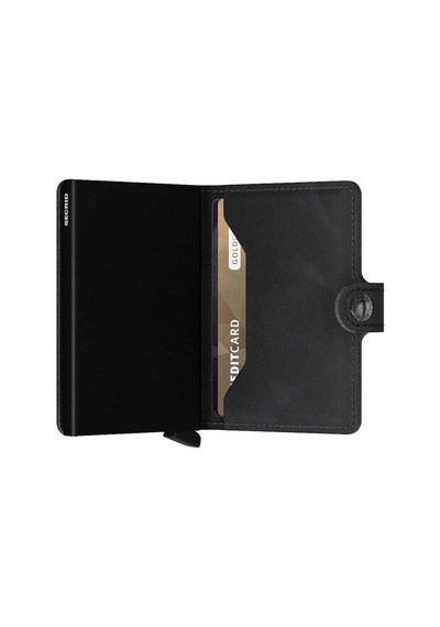 Secrid Miniwallet Vintage Kartlık Cüzdan, Siyah Çok Renkli