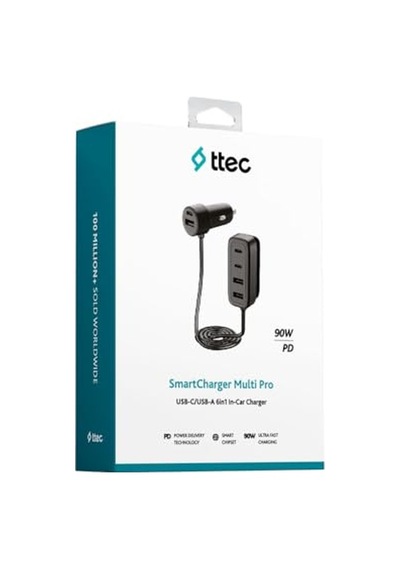 Ttec Smartcharger 6sı 1 Arada Pd 90w Araç Hızlı Şarj Aleti 3 Usb-c+3 Usb-a