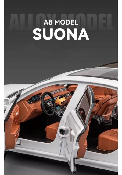 Scowetto Audi A8 Araba Audi A8 Long Quattro 1:24 Diecast Metal Model Araba Koleksiyon Araba Sesli Işıklı